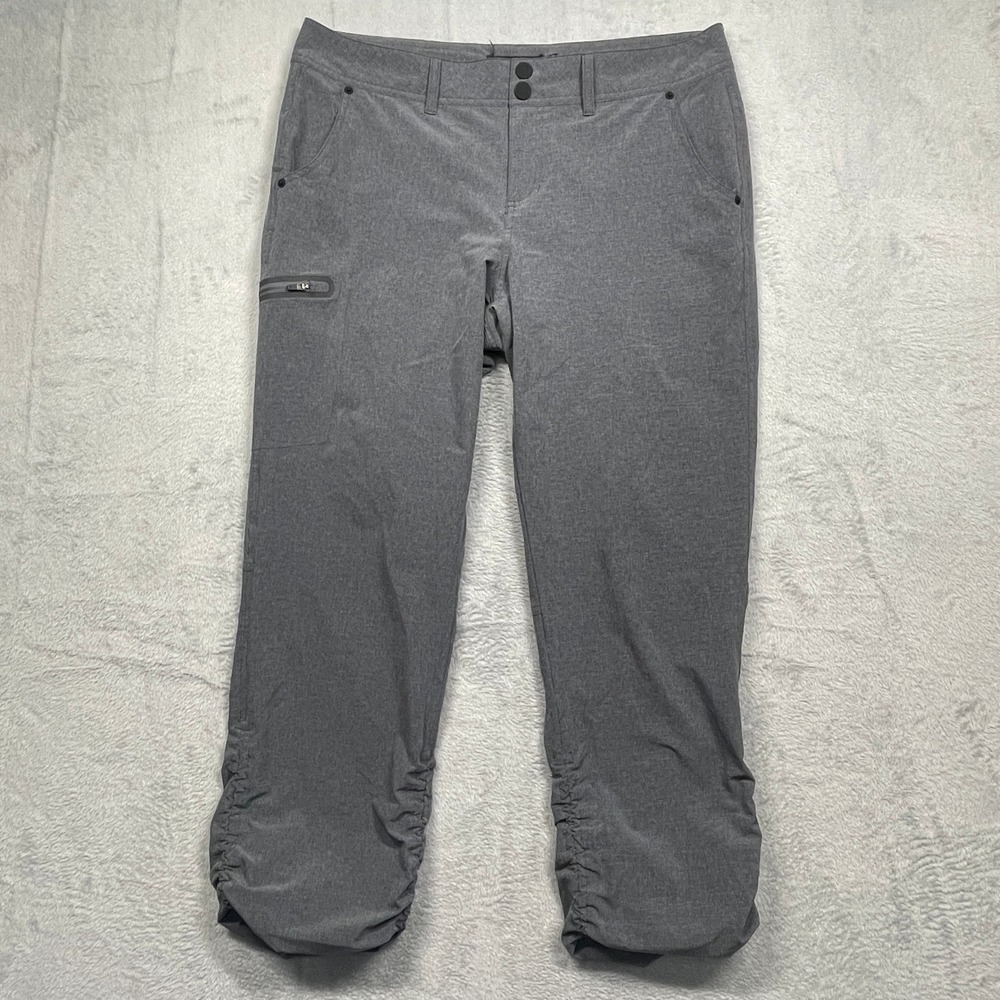 Gramicci Hiking Pants Women 10 Gray Ruched Cuff Stretch Cargo Outdoor Techwear